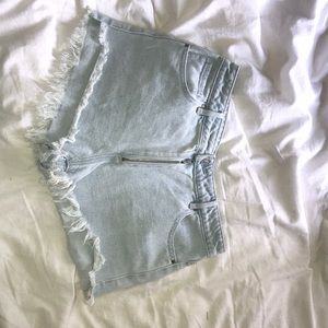 Pacsun high-rise light wash jean shorts